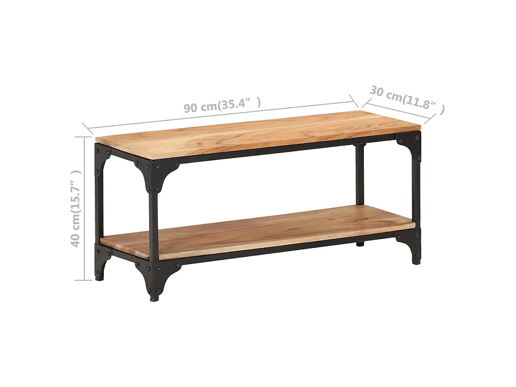 Table basse 90x30x40 Bois solide d'acacia