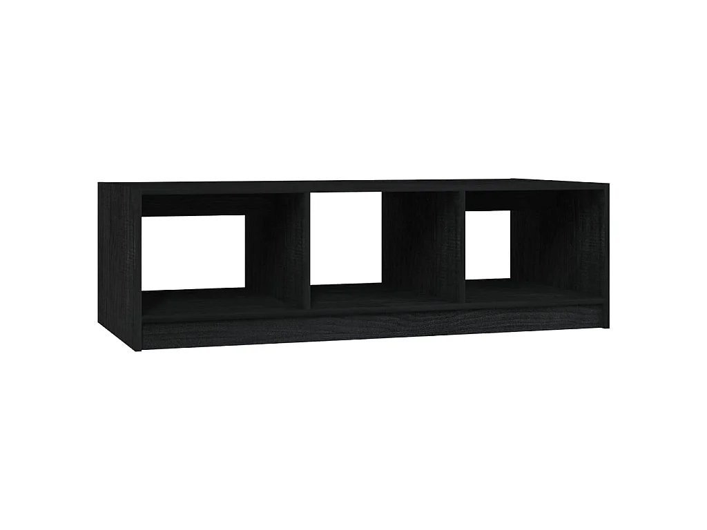 Table basse Noir 110x50x34 Bois de pin massif