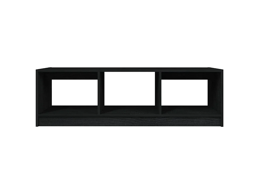 Table basse Noir 110x50x34 Bois de pin massif