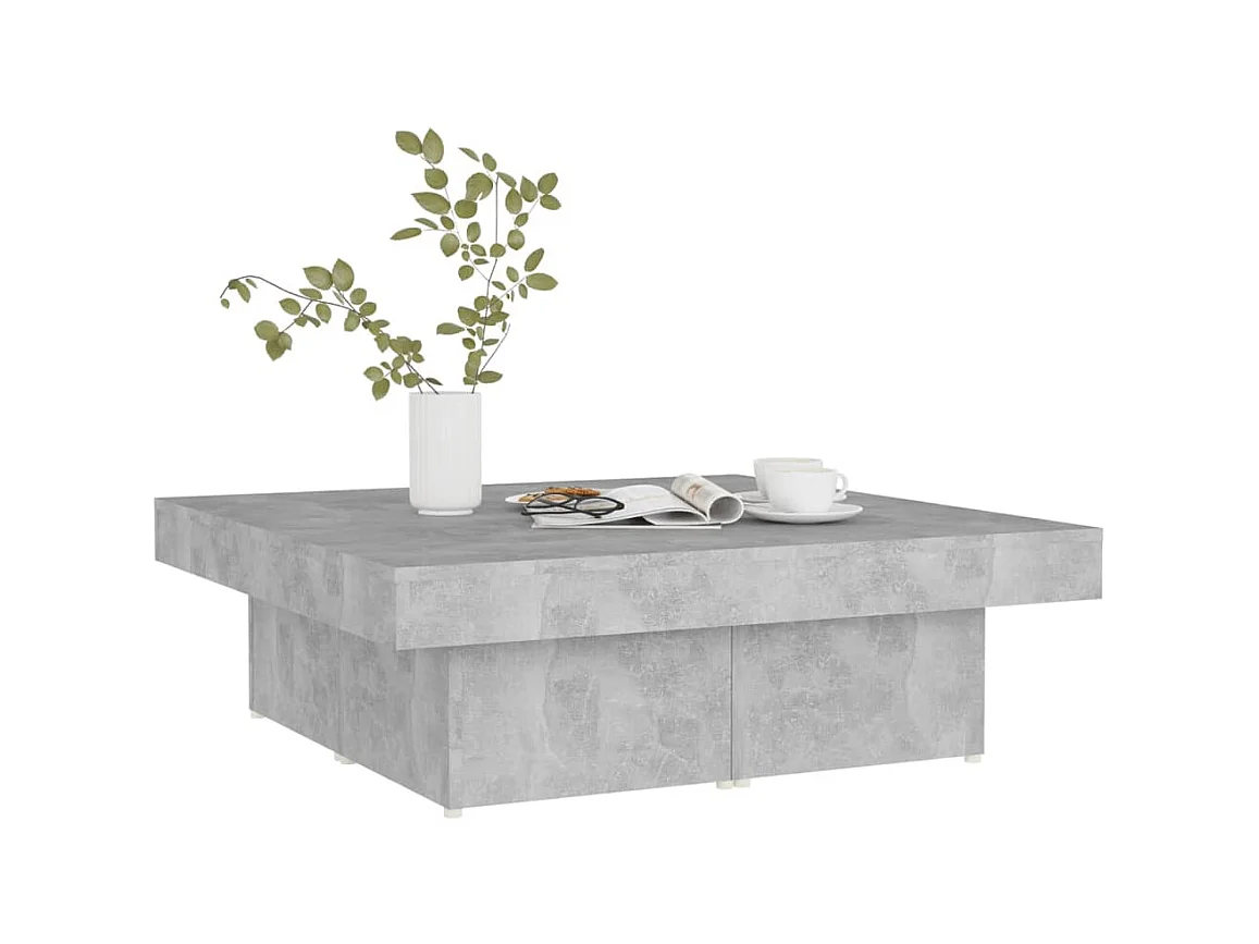 Salontafel 90x90x28 cm spaanplaat betongrijs
