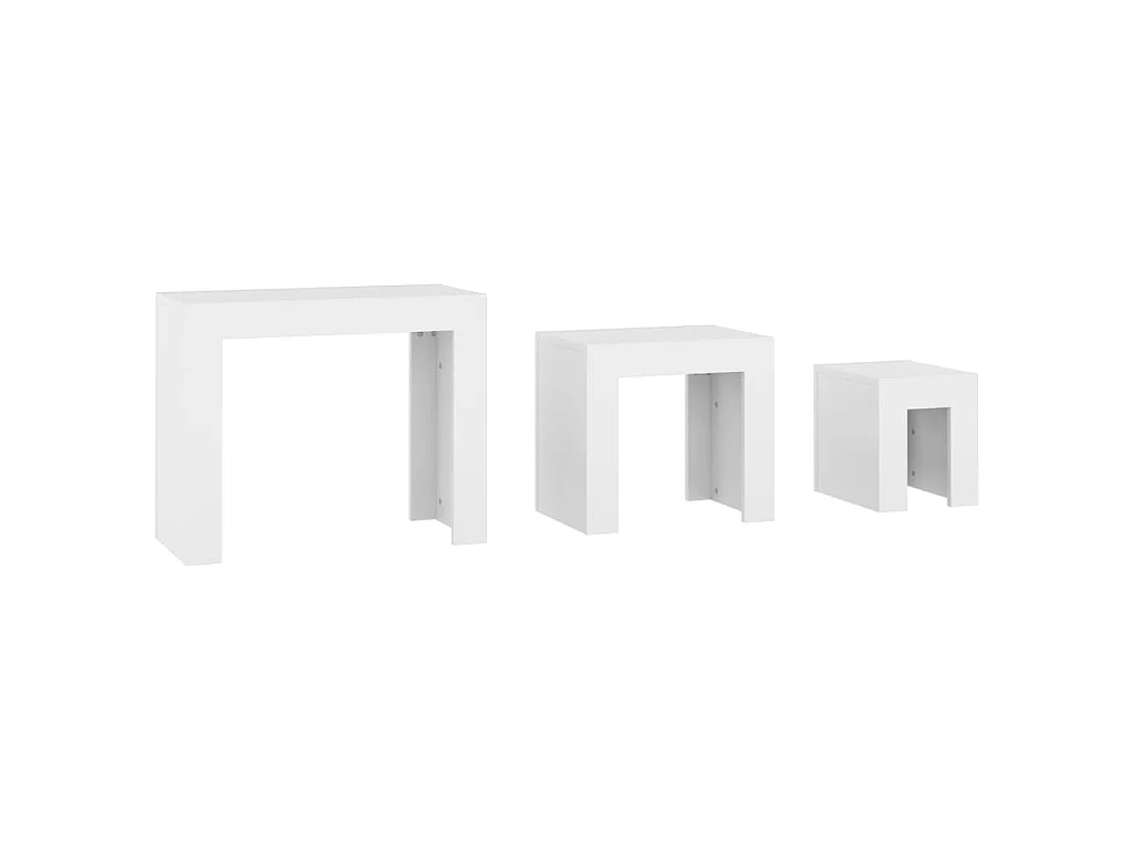 Tables basses gigognes 3 pcs Blanc