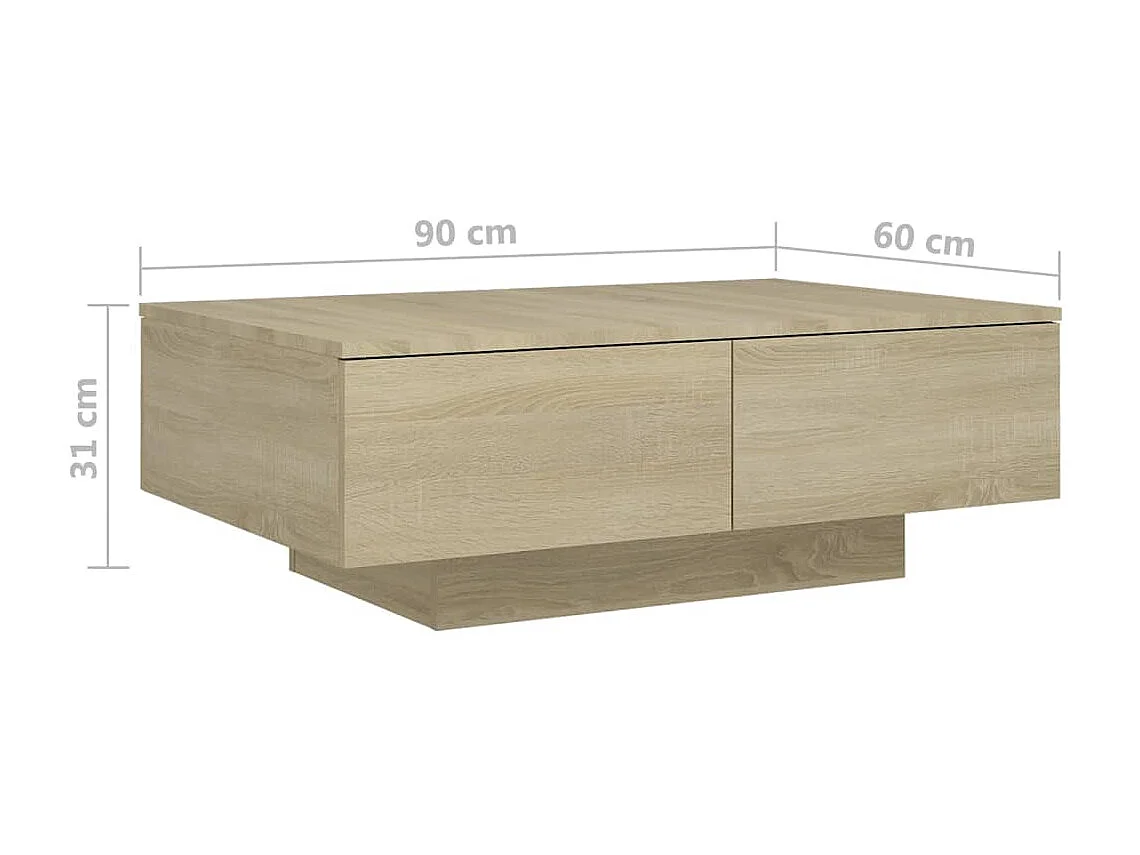 Table basse Chêne sonoma 90x60x31