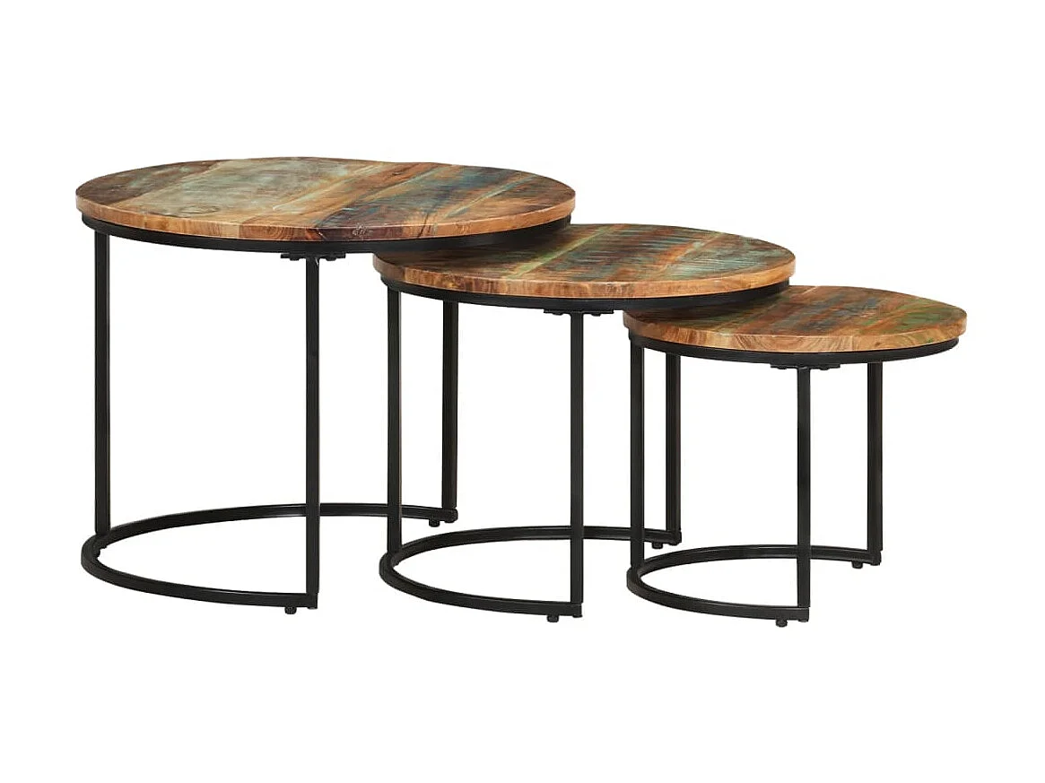 Tables gigognes 3 pcs Bois de récupération massif