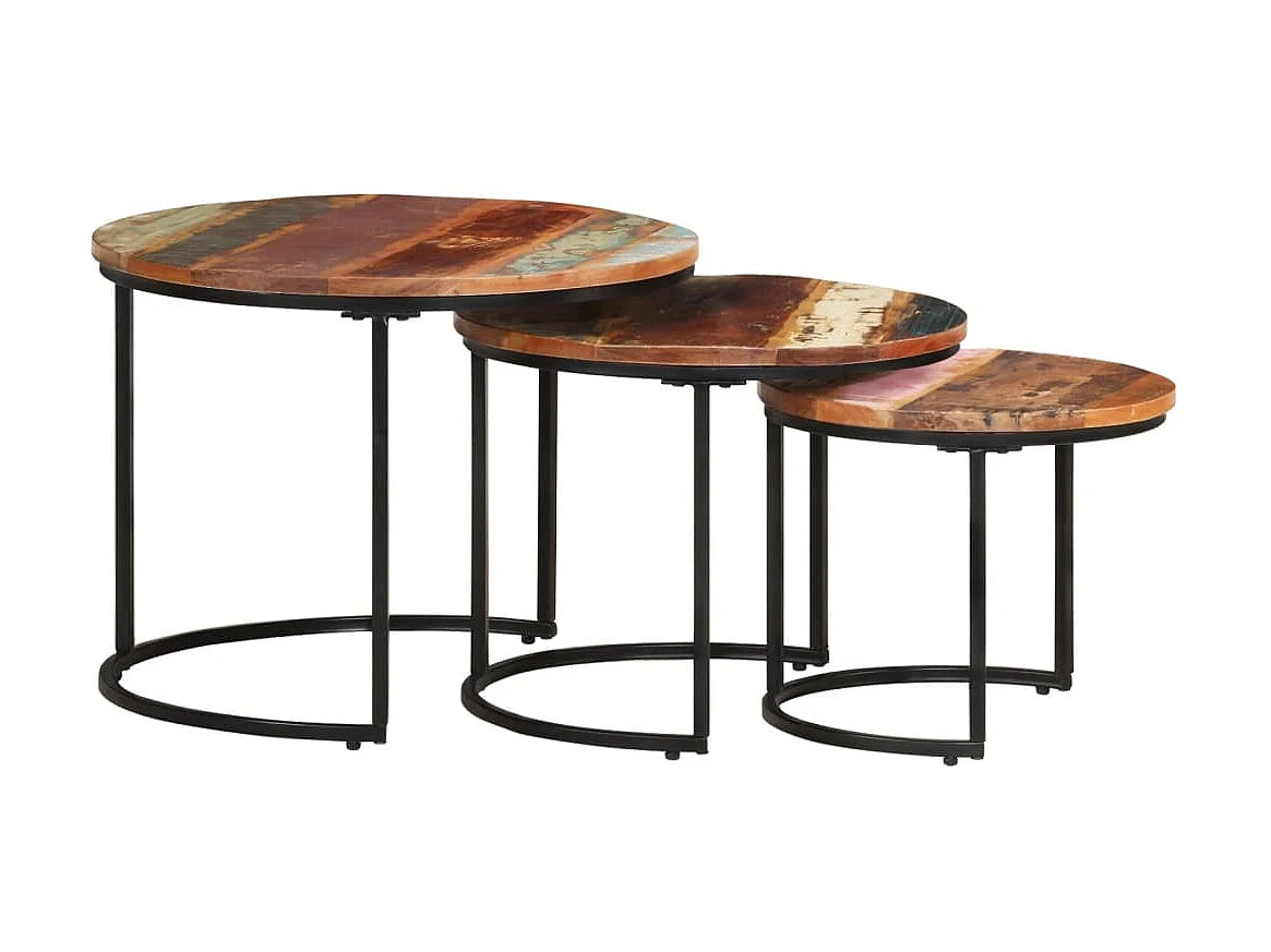 Tables gigognes 3 pcs Bois de récupération massif