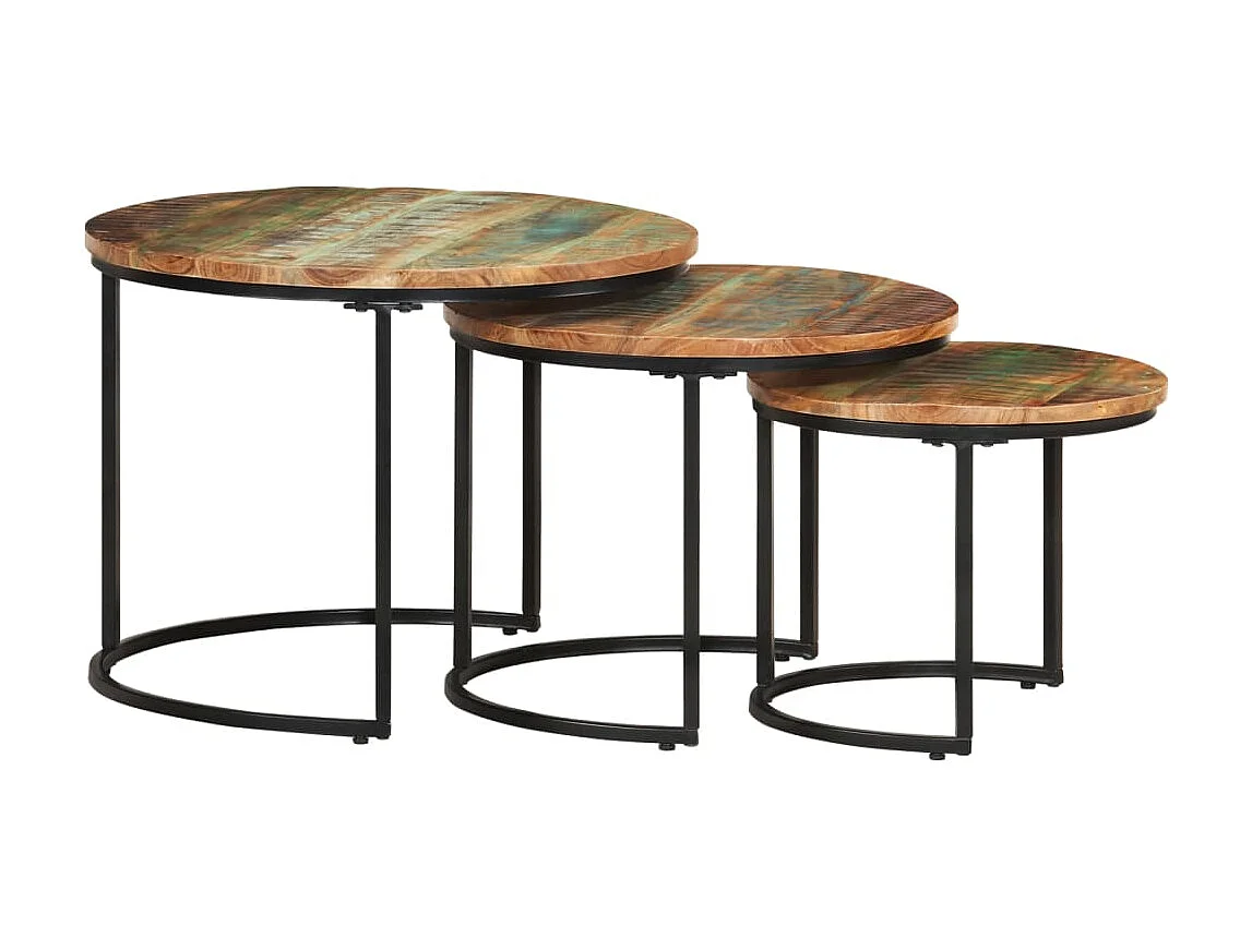Tables gigognes 3 pcs Bois de récupération massif