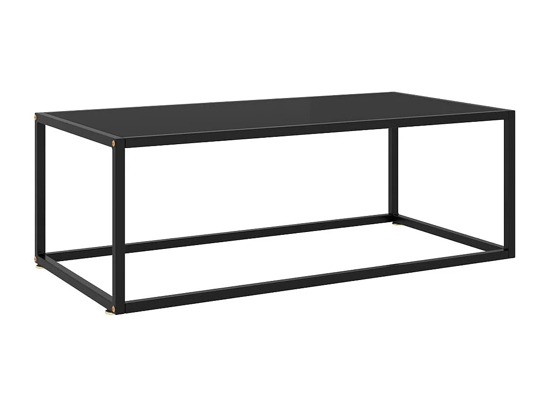 Table basse Noir avec verre noir 100x50x35