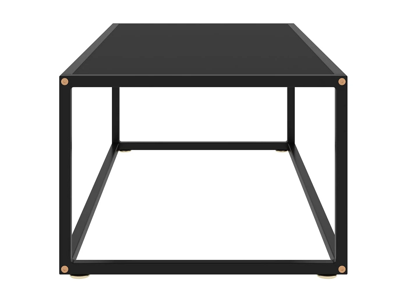 Table basse Noir avec verre noir 100x50x35