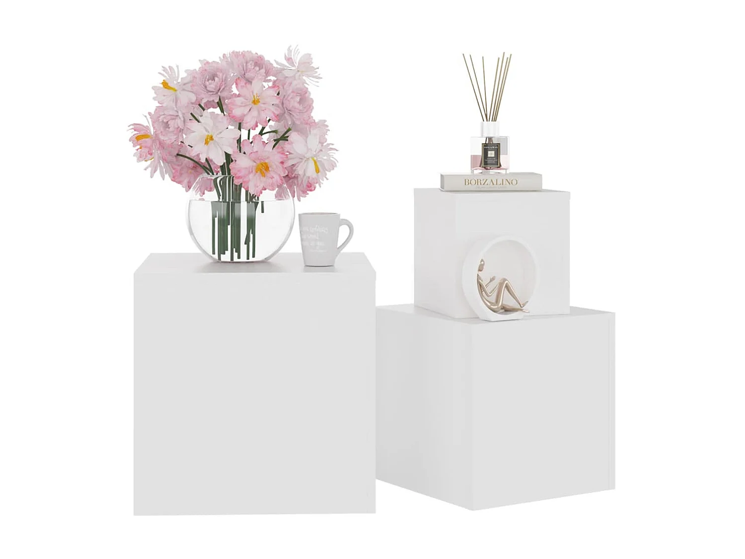 Tables d'appoint 3 pcs Blanc