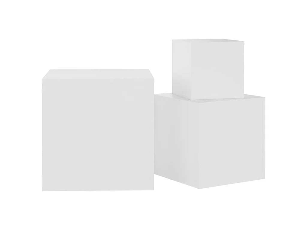 Tables d'appoint 3 pcs Blanc