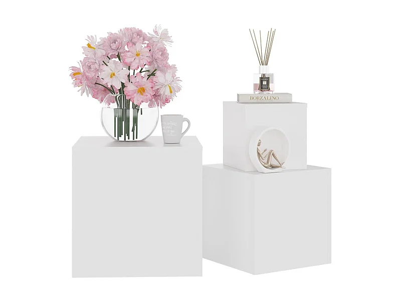 Tables d'appoint 3 pcs Blanc