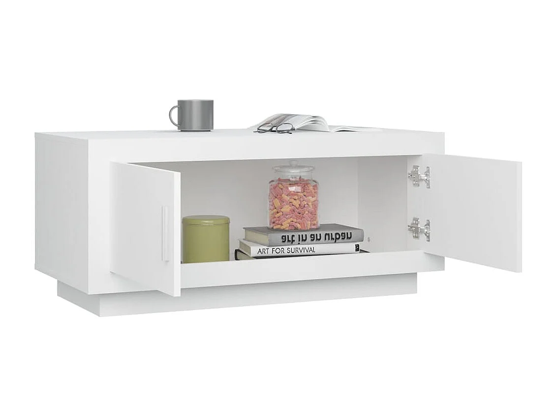 Table basse Blanc 102x50x45 Bois d'ingénierie