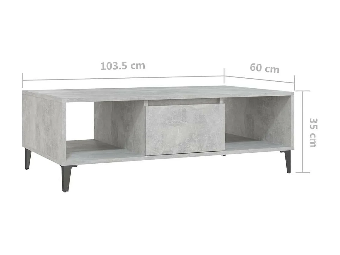 Table basse Gris béton 103,5x60x35