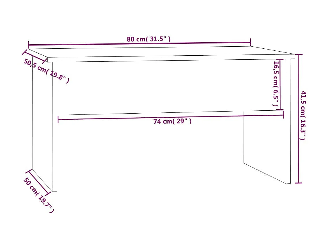 Table basse Chêne sonoma 80x50,5x41,5 Bois d'ingénierie