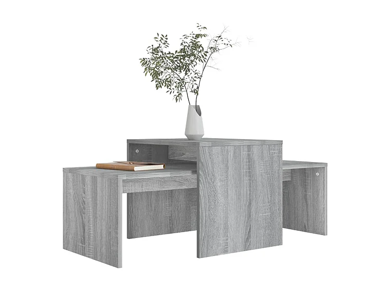 Ensemble table basse Sonoma gris 100x48x40 Bois d'ingénierie