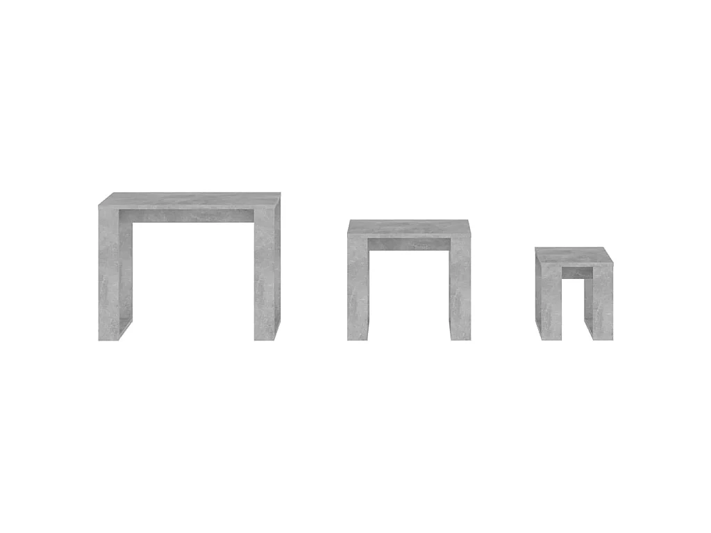 Tables gigognes 3 pcs Gris béton 3