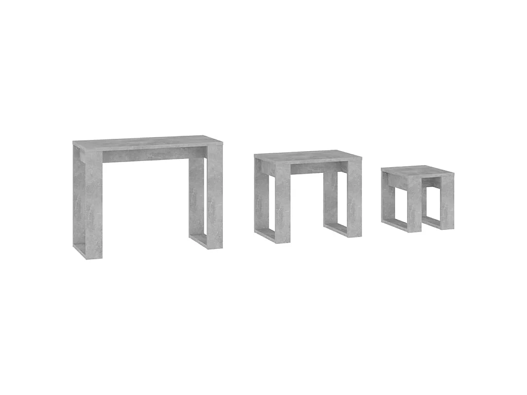 Tables gigognes 3 pcs Gris béton 3