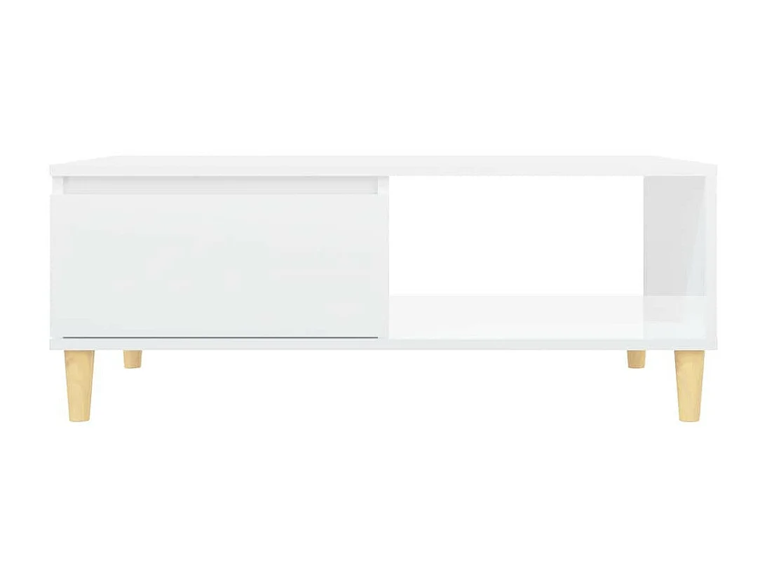 Table basse Blanc brillant 90x60x35