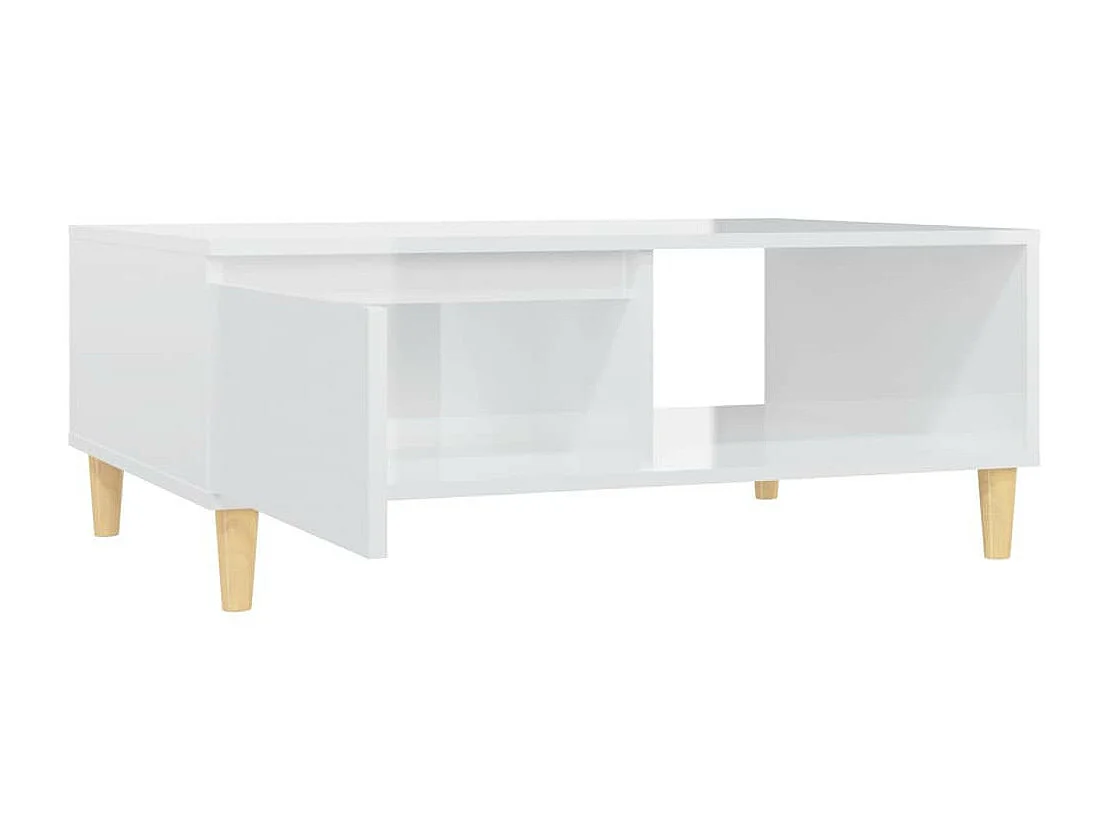 Table basse Blanc brillant 90x60x35