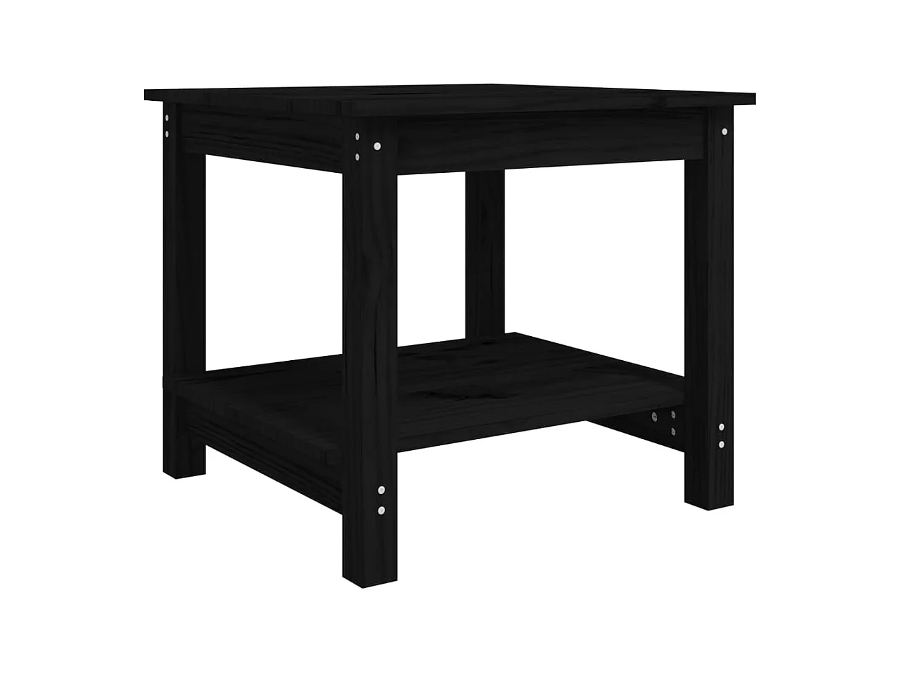Table basse Noir 50x50x45 Bois massif de pin