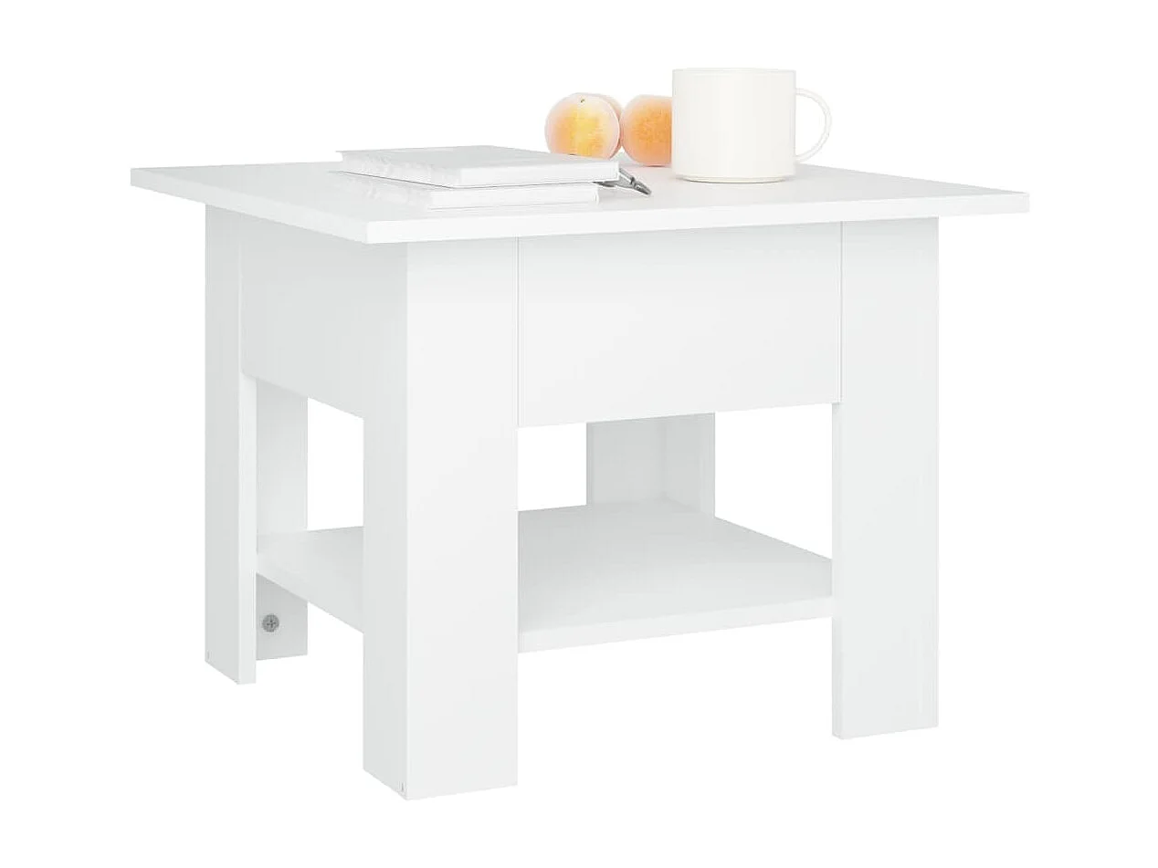 Salontafel 55x55x42 cm spaanplaat wit