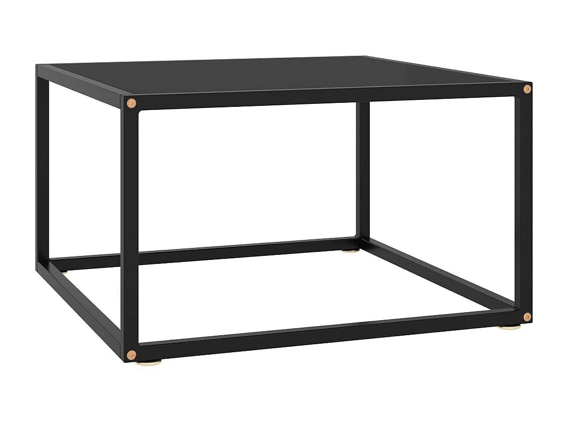 Table basse Noir avec verre noir 60x60x35