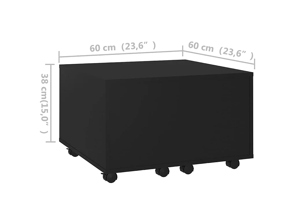 Table basse Noir 60x60x38