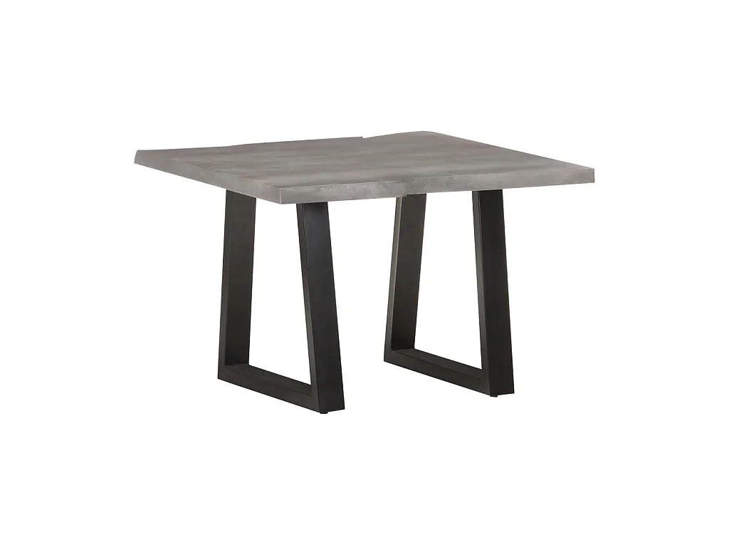 Table basse avec bord naturel 60x60x40 Bois d'acacia massif