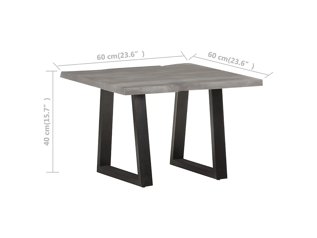 Salontafel met natuurlijke randen 60x60x40 cm acaciahout