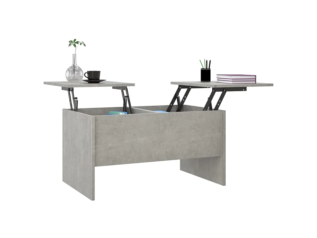 Table basse Gris béton 80x50x42,5 Bois d'ingénierie