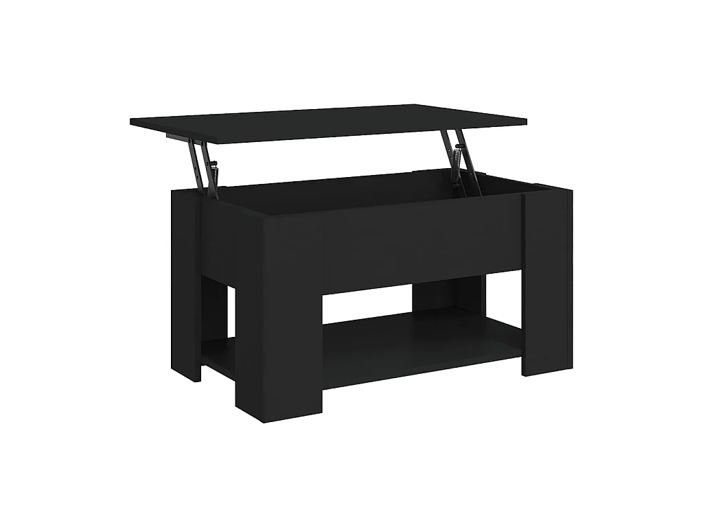 Table basse Noir 79x49x41 Bois d'ingénierie