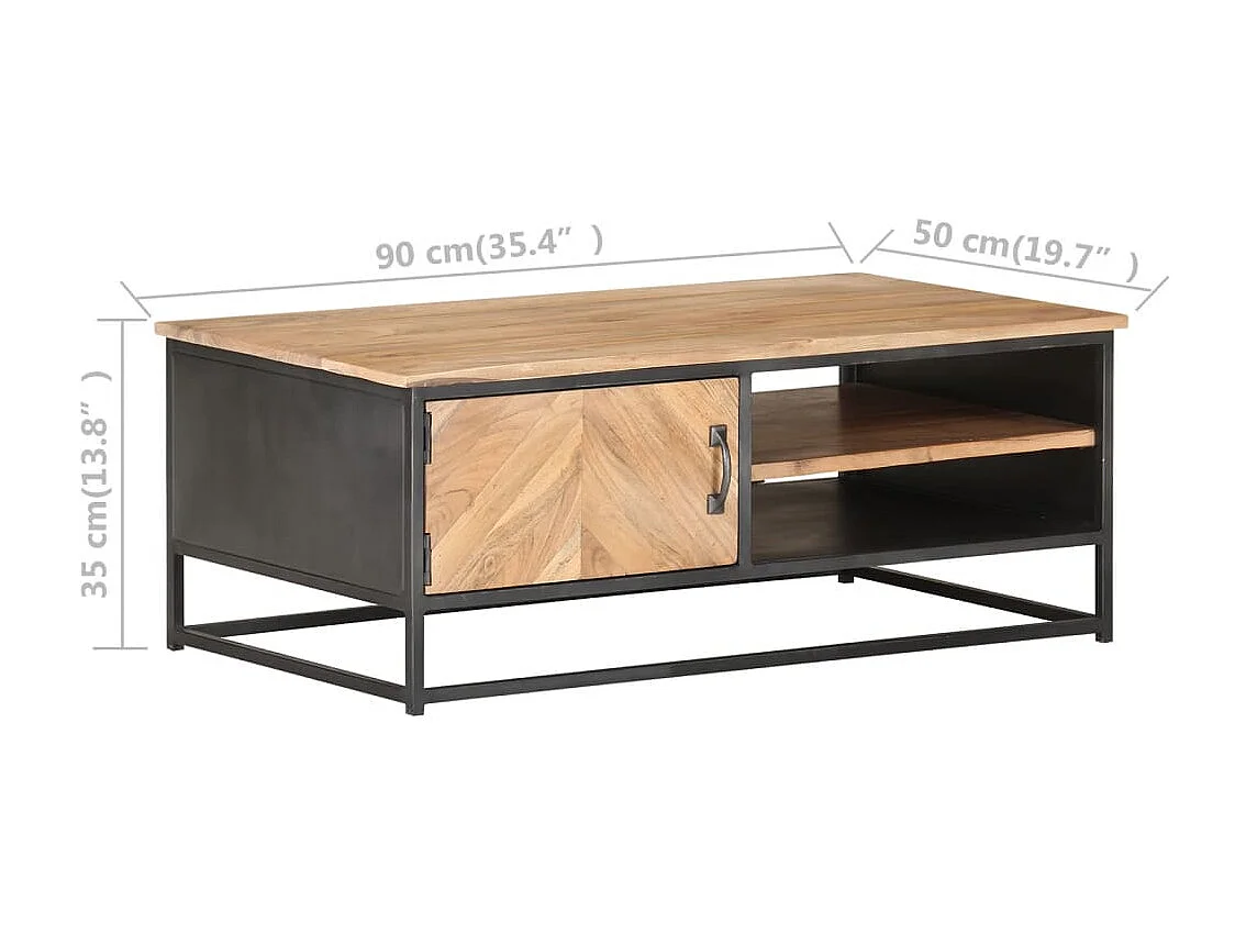 Table basse 90x50x35 Bois d'acacia massif