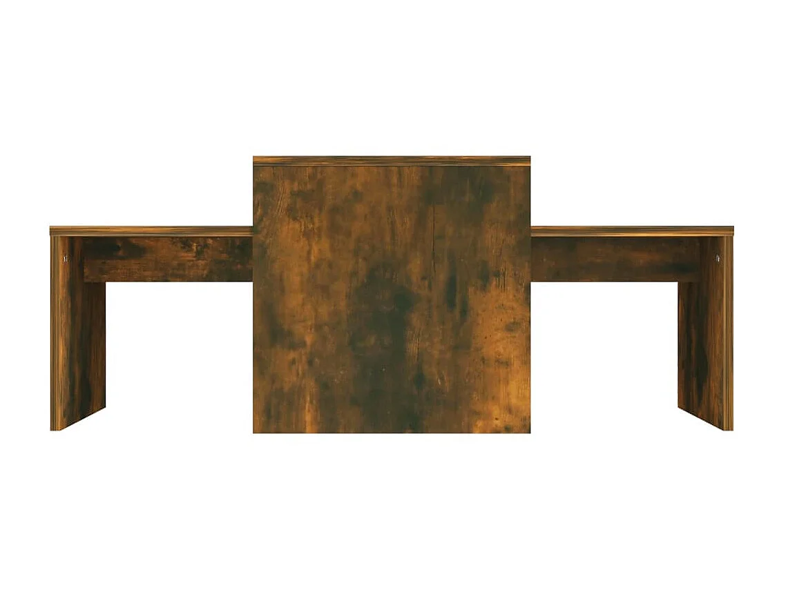 Ensemble table basse Chêne fumé 100x48x40 Bois d'ingénierie