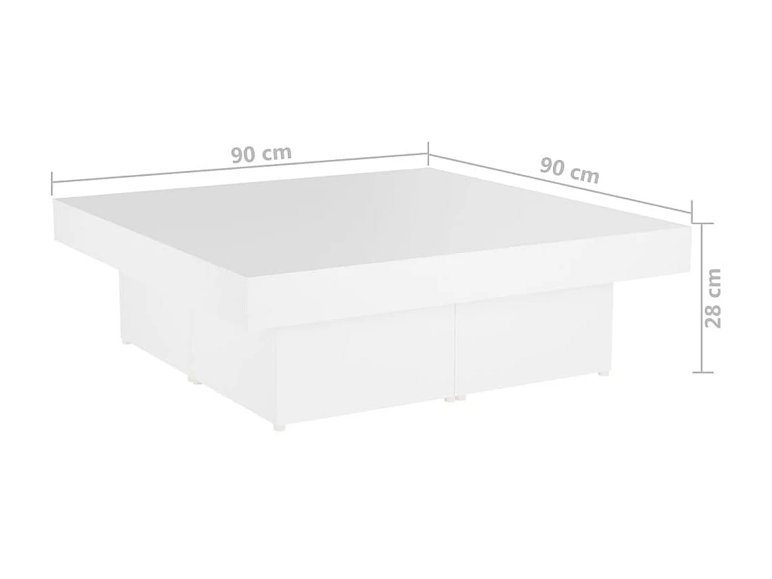 Table basse Blanc 90x90x28