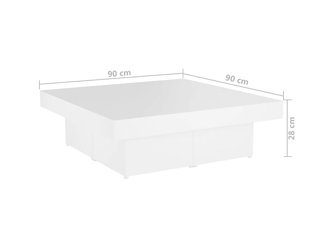 Salontafel 90x90x28 cm spaanplaat wit