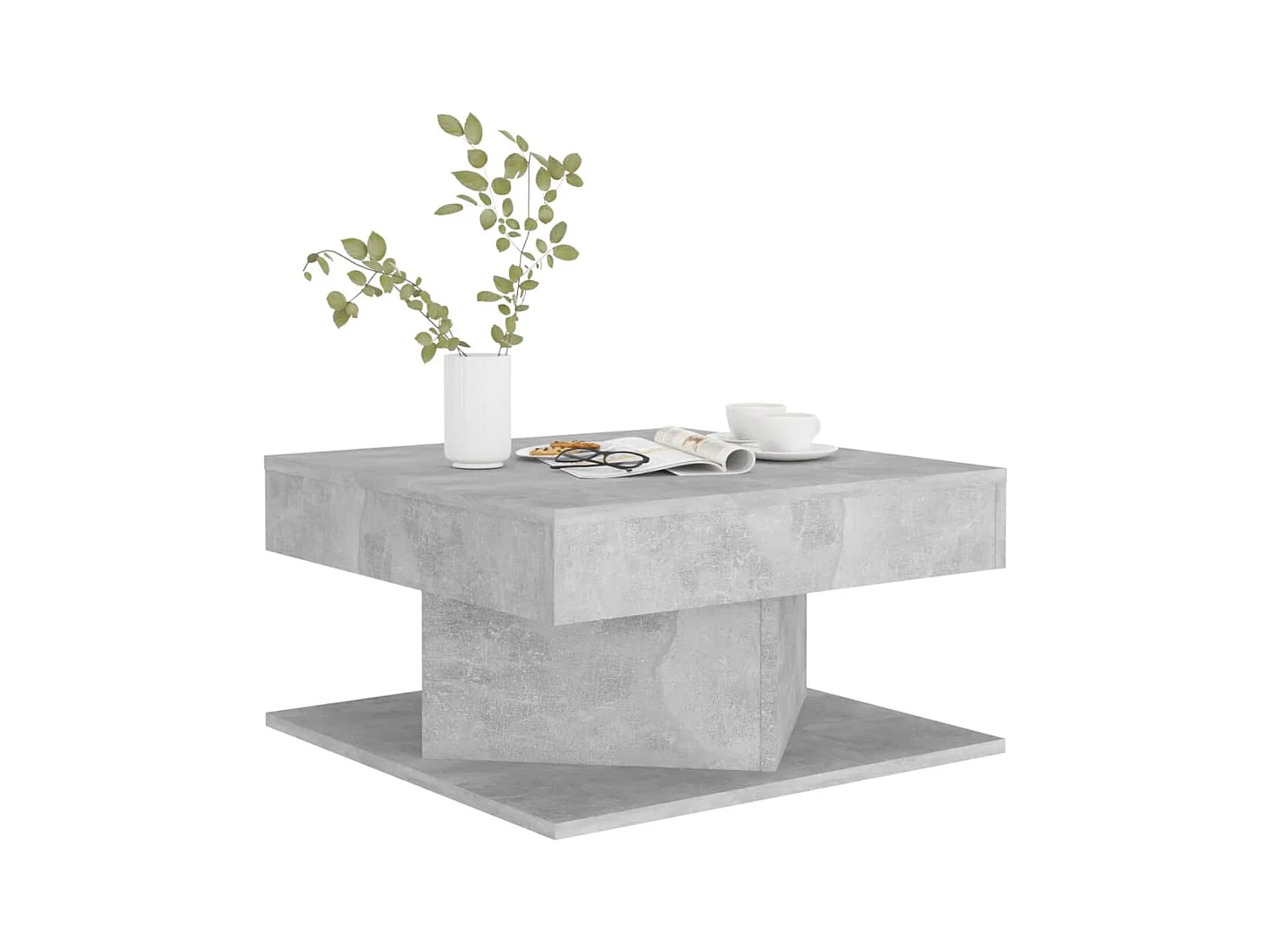 Table basse carrée Gris béton 57x57x30 konda