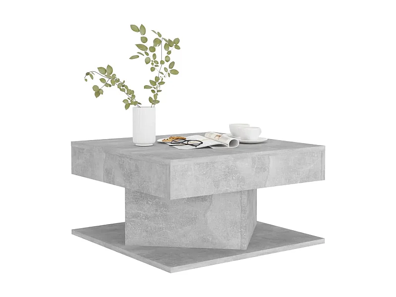 Table basse carrée Gris béton 57x57x30 konda
