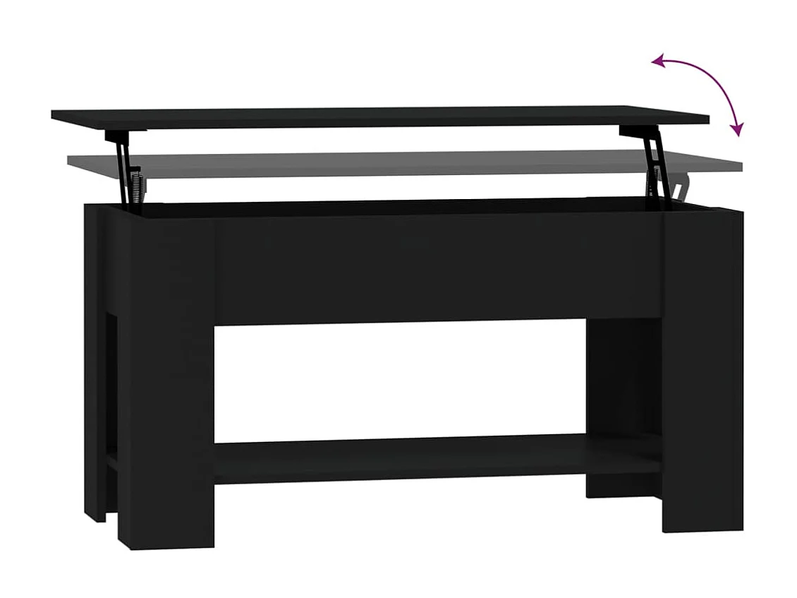 Table basse Noir 101x49x52 Bois d'ingénierie 2