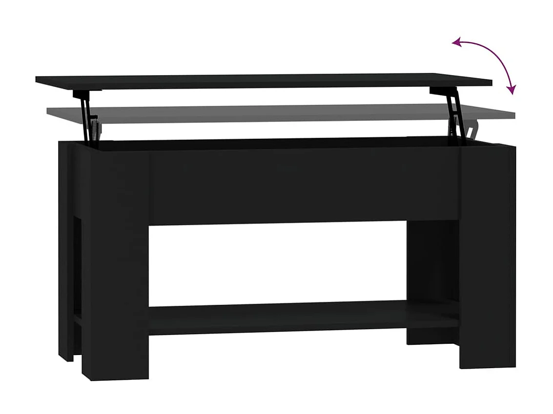 Table basse Noir 101x49x52 Bois d'ingénierie 2