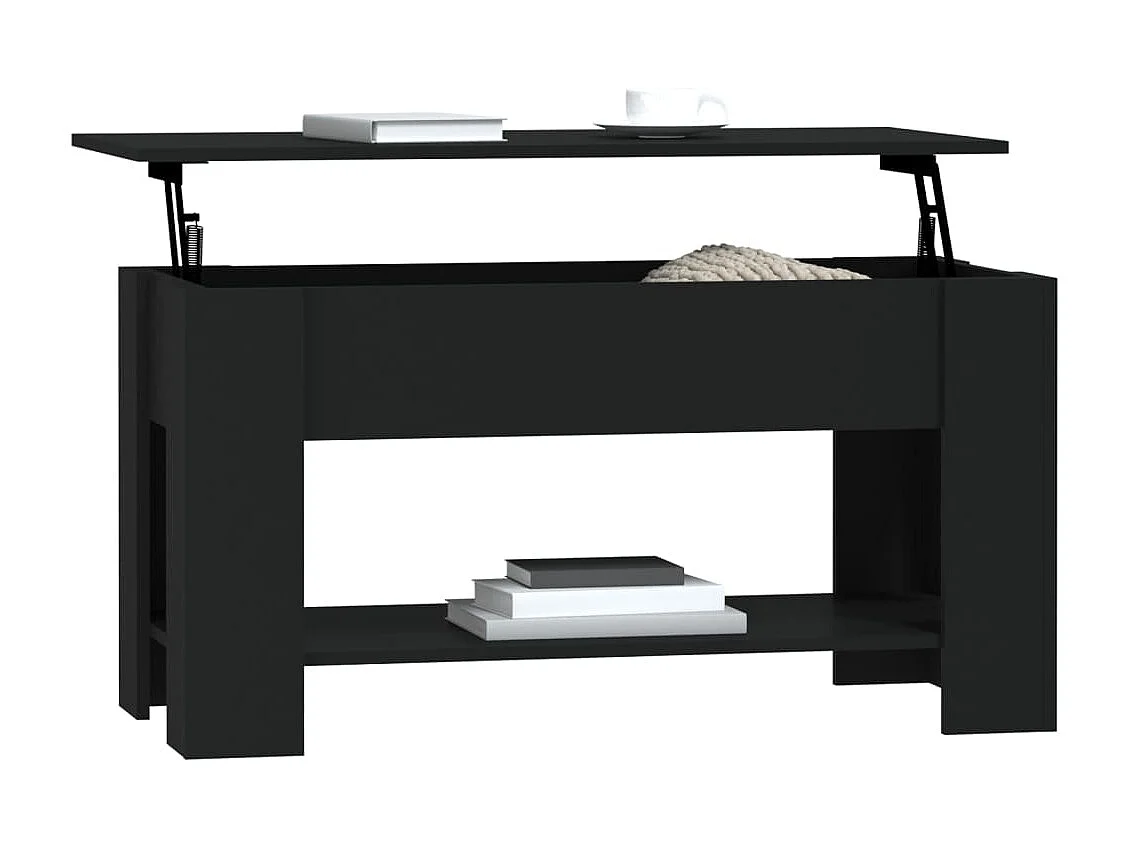 Table basse Noir 101x49x52 Bois d'ingénierie 2
