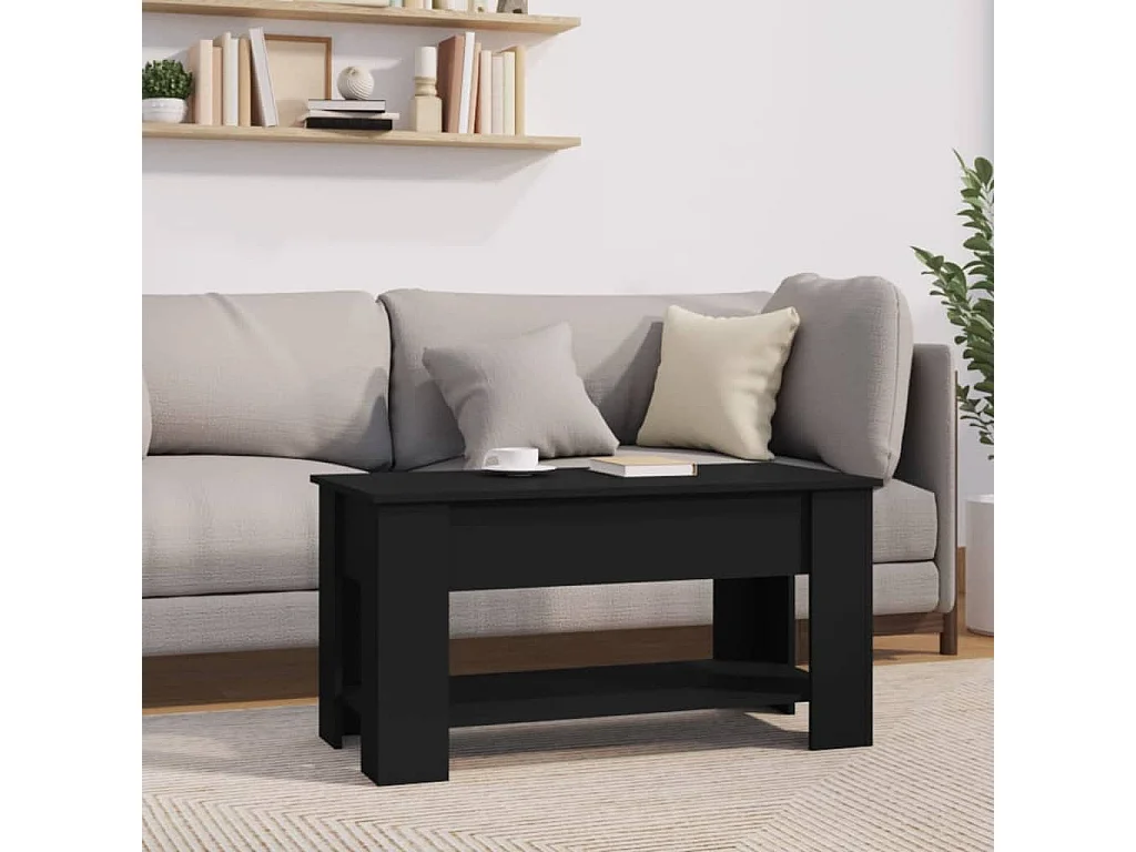 Table basse Noir 101x49x52 Bois d'ingénierie 2