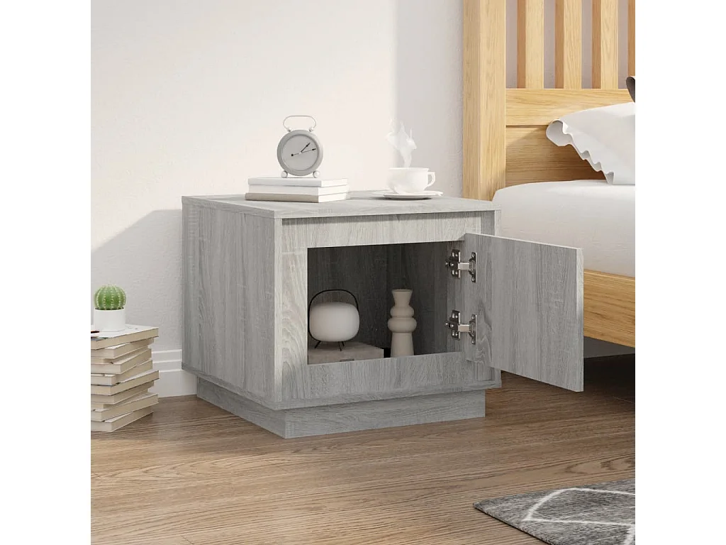 Table basse sonoma gris 51x50x44 bois d'ingénierie