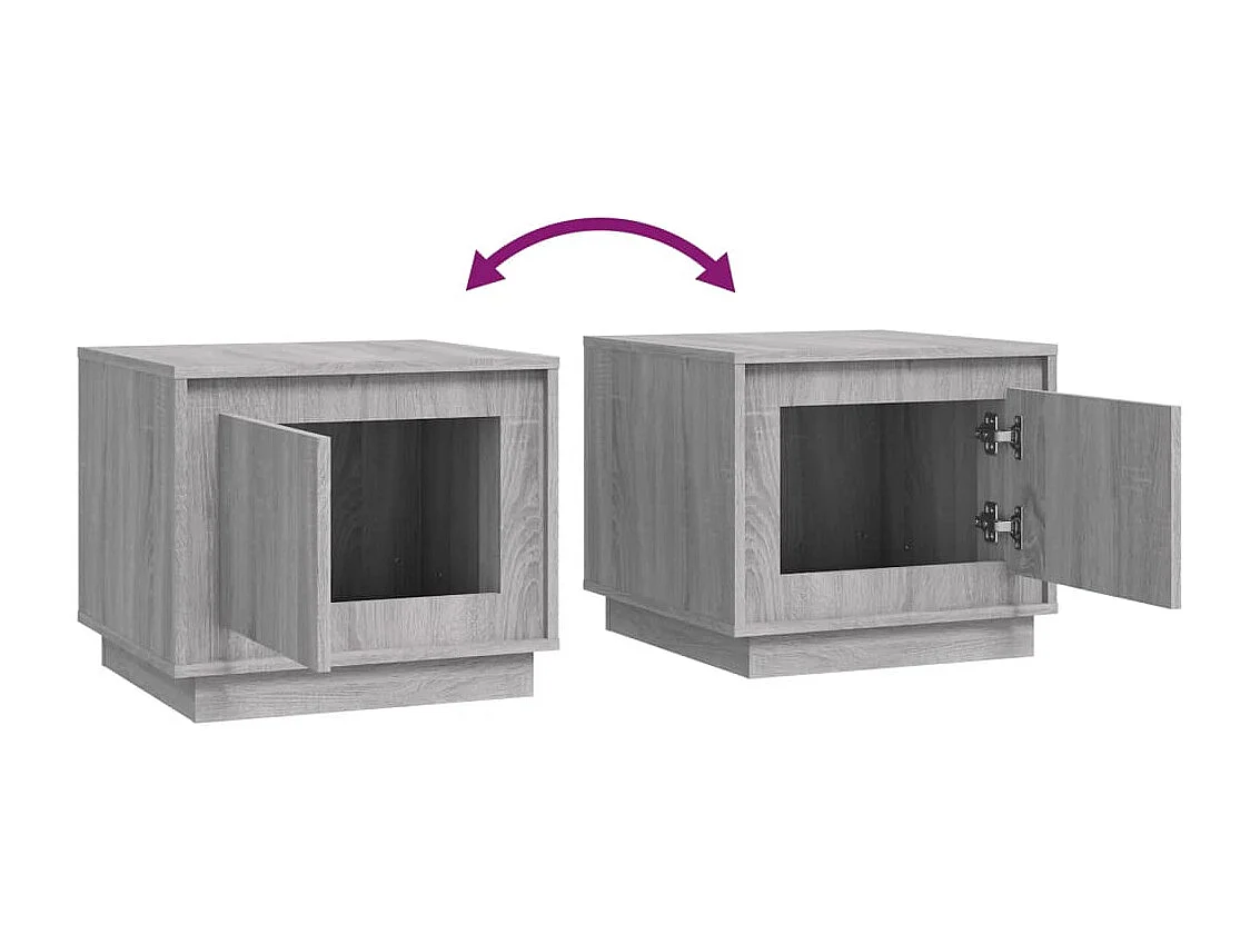 Table basse sonoma gris 51x50x44 bois d'ingénierie