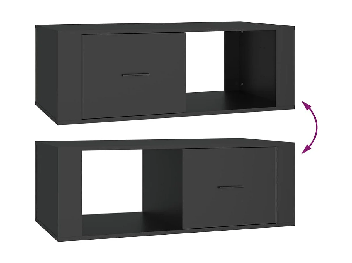 Table basse Noir 100x50,5x35 Bois d'ingénierie