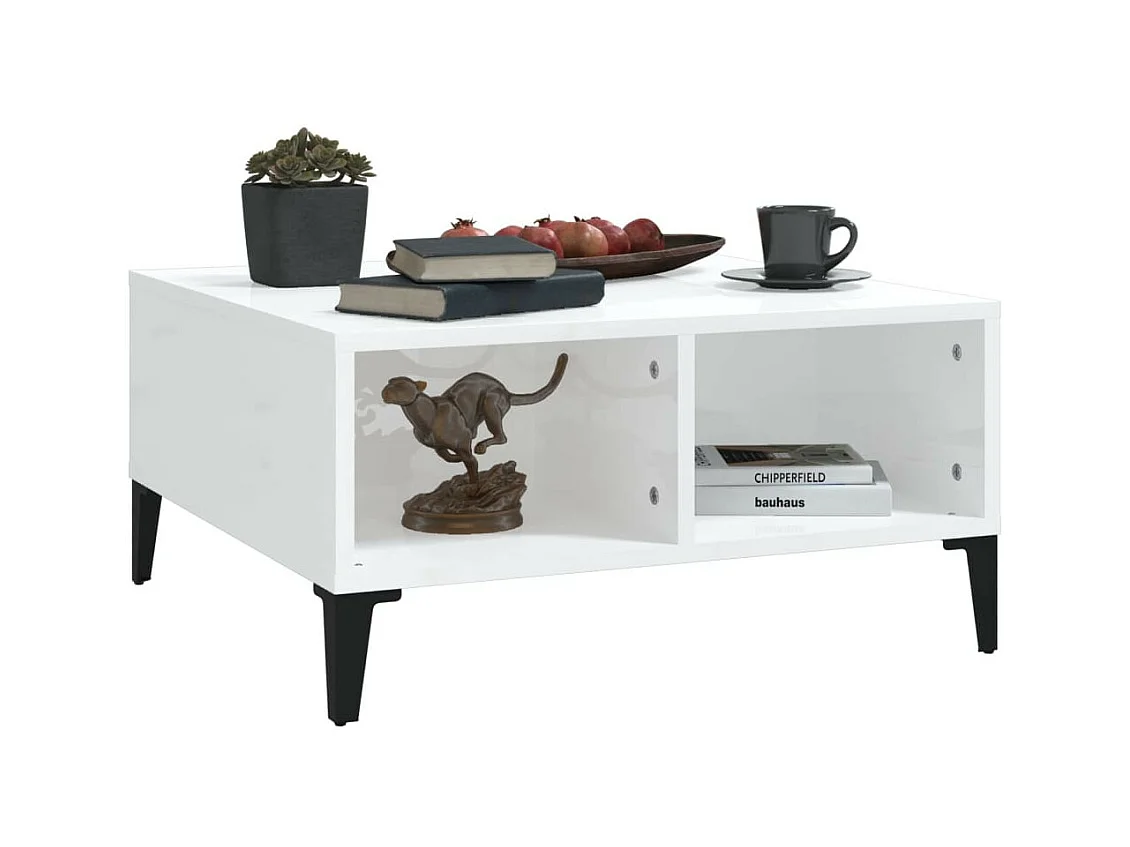 Table basse Blanc brillant 60x60x30 2