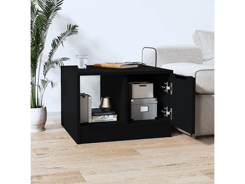 Table basse Noir 50x50x36 Bois d'ingénierie