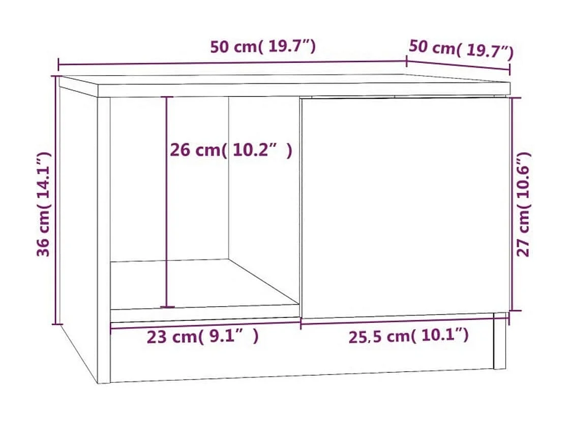 Table basse Noir 50x50x36 Bois d'ingénierie