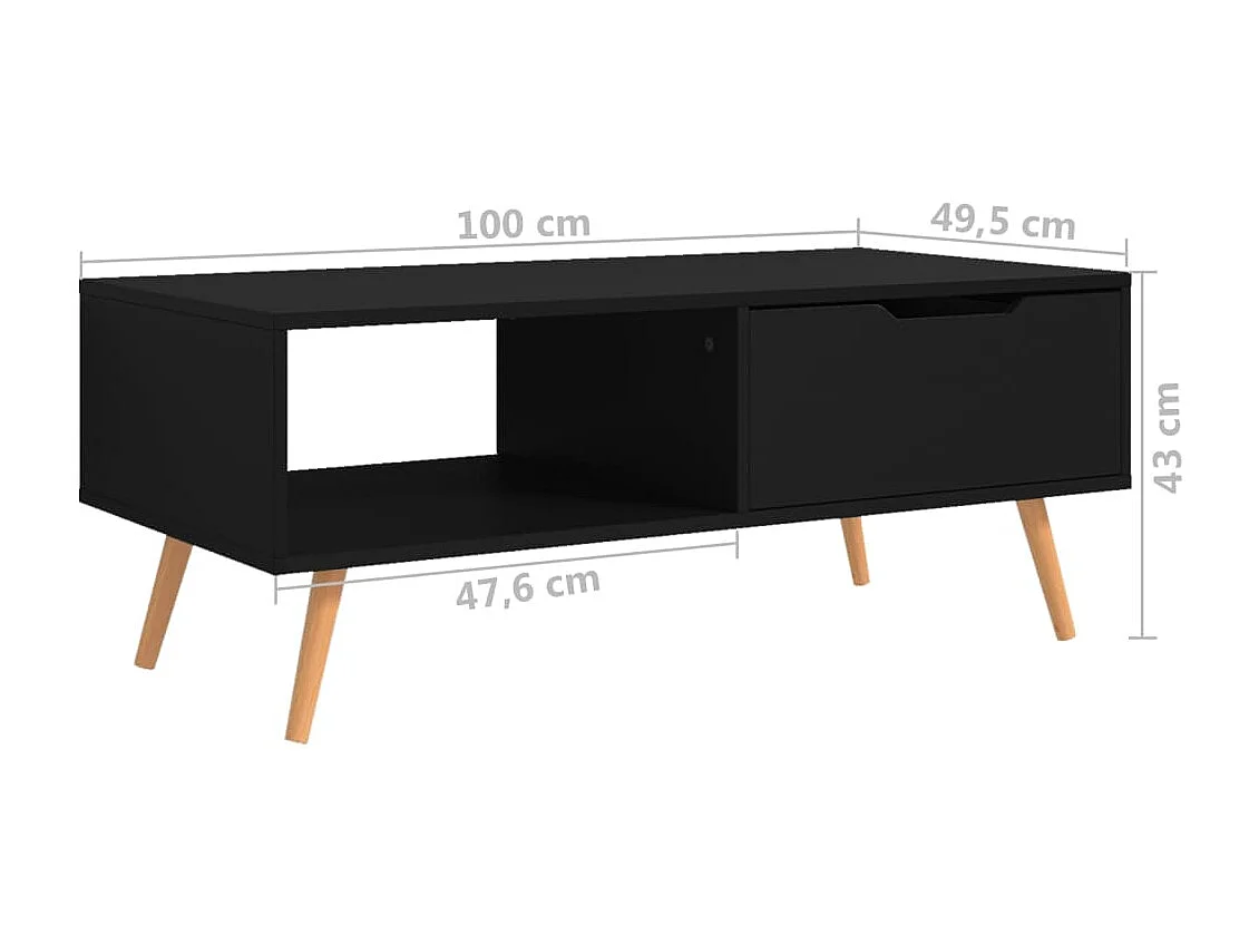 Table basse Noir 100x49,5x43