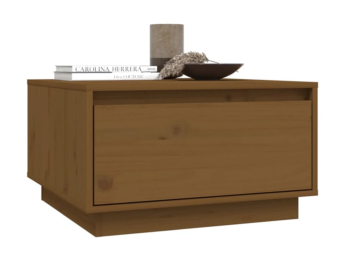 Table basse Marron miel 55x56x32 Bois massif de pin