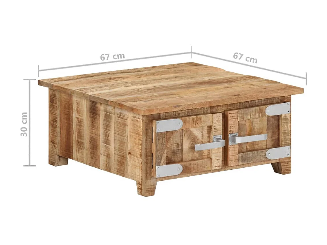 Table basse 67x67x30 Bois de manguier massif