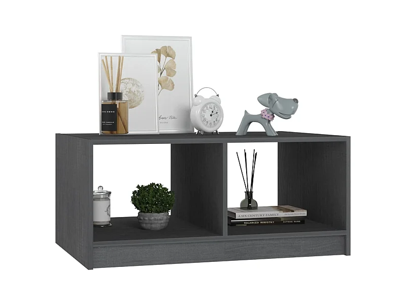 Table basse Gris 75x50x33,5 Bois de pin massif